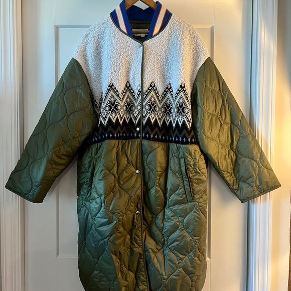 Anthropologie fall 2024 Tierney Fair Isle quilted jacket. EUC. - Picture 6 of 7